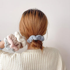 Faux Fur Scrunchies Pom Hair Elastics 9pcs