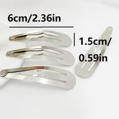 50pcs Silvery Metal Hair Clips Small Hair Styling Clips