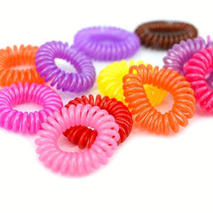 12pcs Colorful Spiral Hair Tie Elastic Head Bands Scrunchies