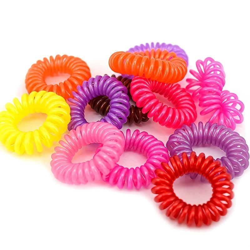 12pcs Colorful Spiral Hair Tie Elastic Head Bands Scrunchies