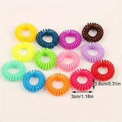 12pcs Colorful Spiral Hair Tie Elastic Head Bands Scrunchies
