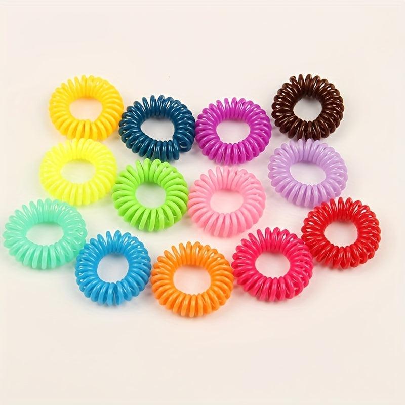 12pcs Colorful Spiral Hair Tie Elastic Head Bands Scrunchies