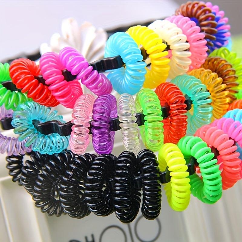 12pcs Colorful Spiral Hair Tie Elastic Head Bands Scrunchies