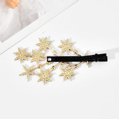 Vintage Crystal Star Hair Clip Barrette Rhinestone Headpieces
