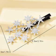 Vintage Crystal Star Hair Clip Barrette Rhinestone Headpieces