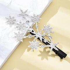 Vintage Crystal Star Hair Clip Barrette Rhinestone Headpieces