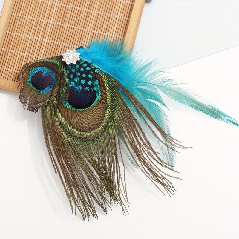 Peacock Feather Hair Clip Ornament Western Style Hair Accessories