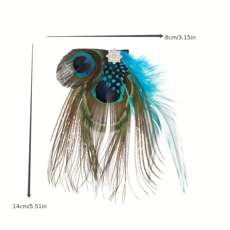 Peacock Feather Hair Clip Ornament Western Style Hair Accessories