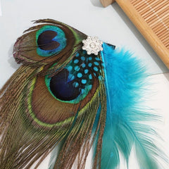 Peacock Feather Hair Clip Ornament Western Style Hair Accessories