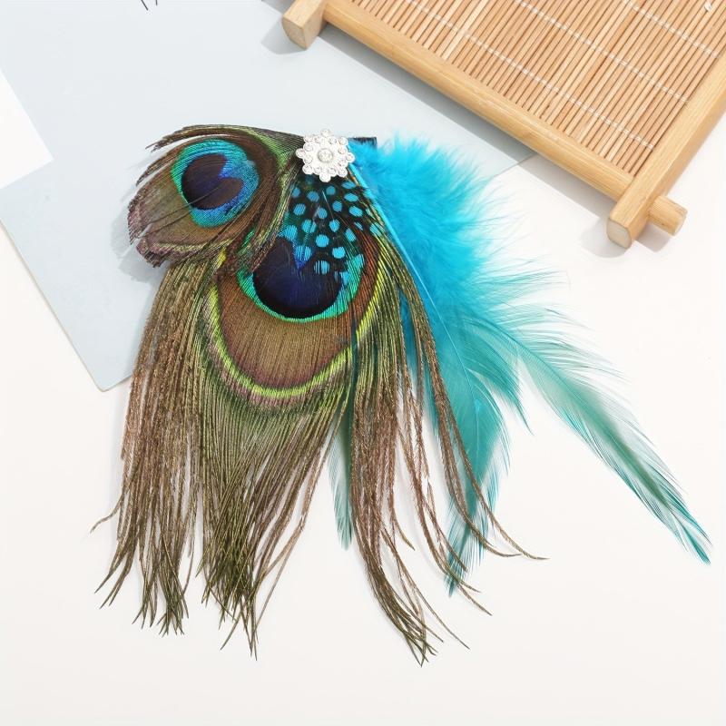 Peacock Feather Hair Clip Ornament Western Style Hair Accessories
