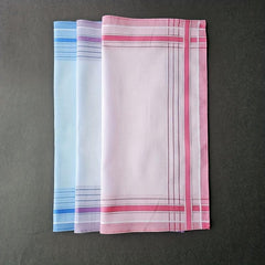 3pcs Striped Printed Satin Pocket Square Towel