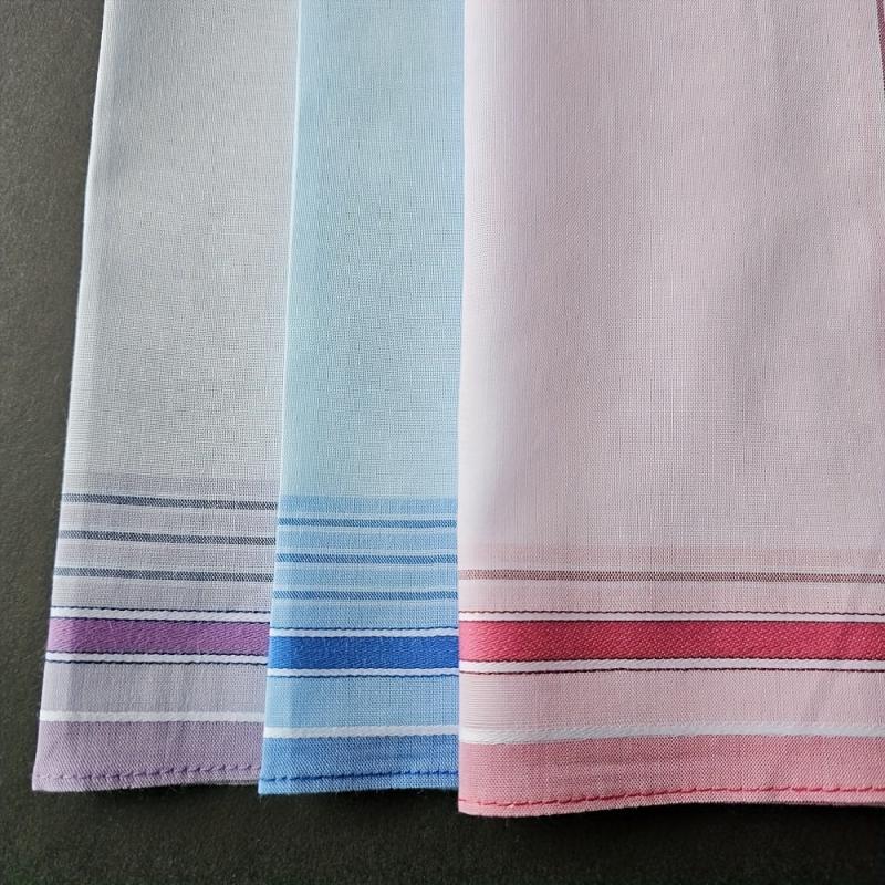 3pcs Striped Printed Satin Pocket Square Towel