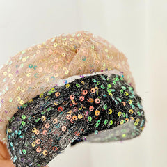 Sweet Mesh Knotted Headband Wide Brim Hair Band