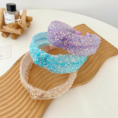 Sweet Mesh Knotted Headband Wide Brim Hair Band