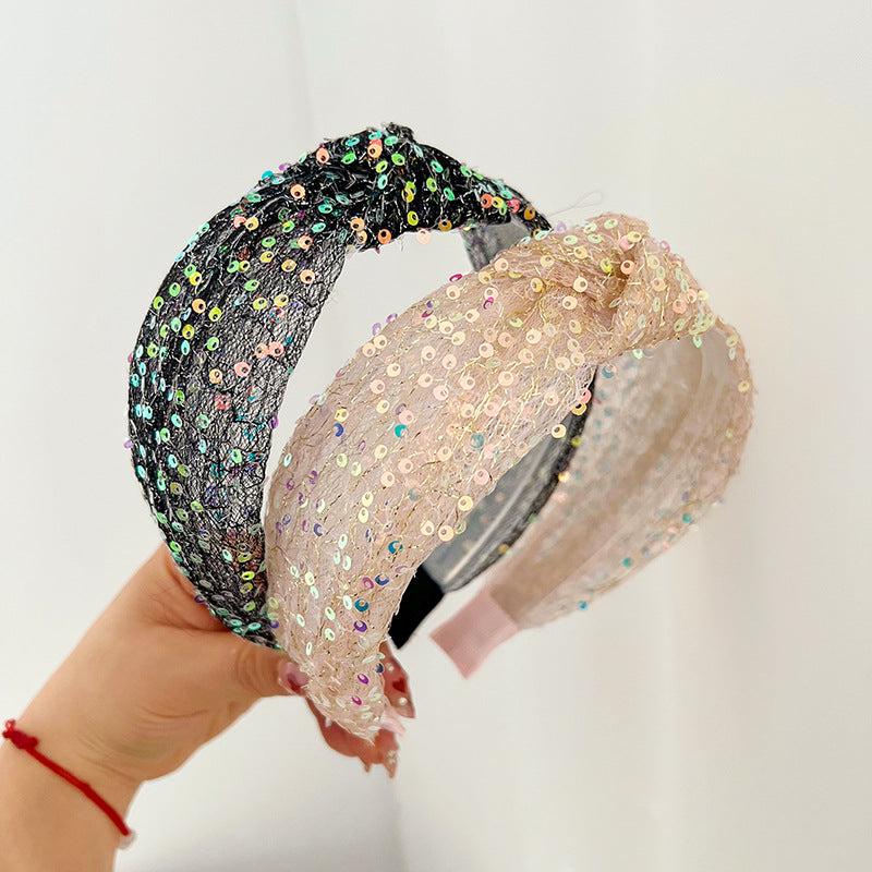 Sweet Mesh Knotted Headband Wide Brim Hair Band