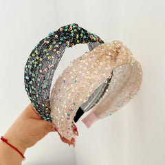 Sweet Mesh Knotted Headband Wide Brim Hair Band