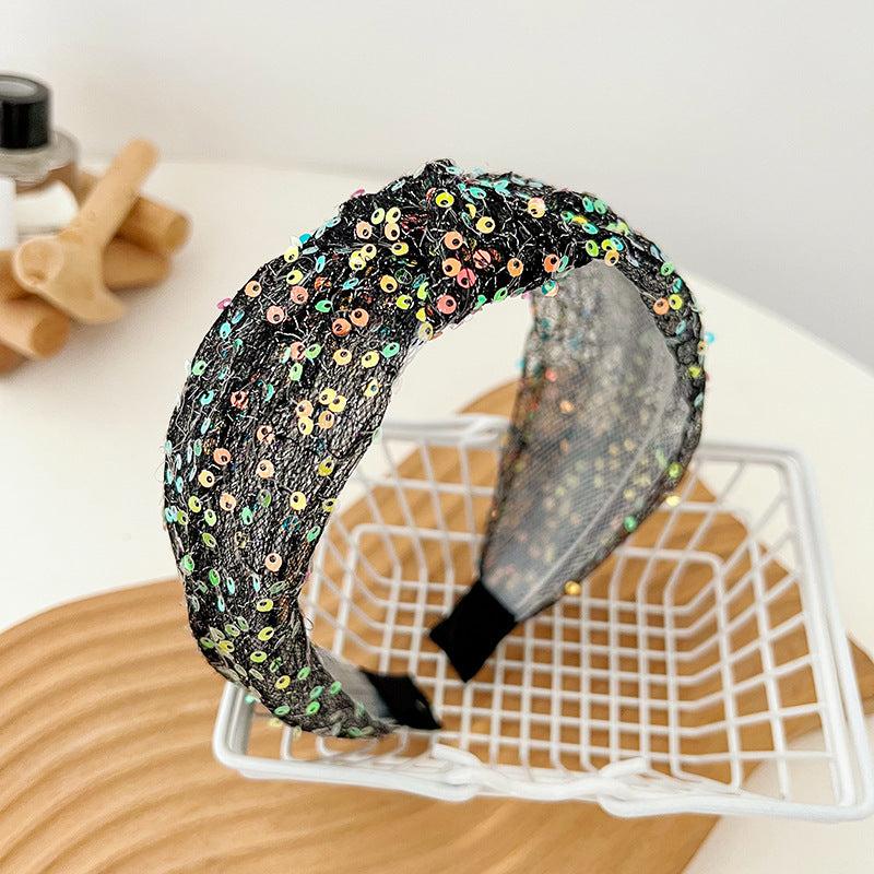 Sweet Mesh Knotted Headband Wide Brim Hair Band
