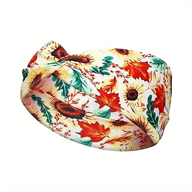 Maple Leaf Pattern Headband Sweat Absorbing for Yoga Running Exercise