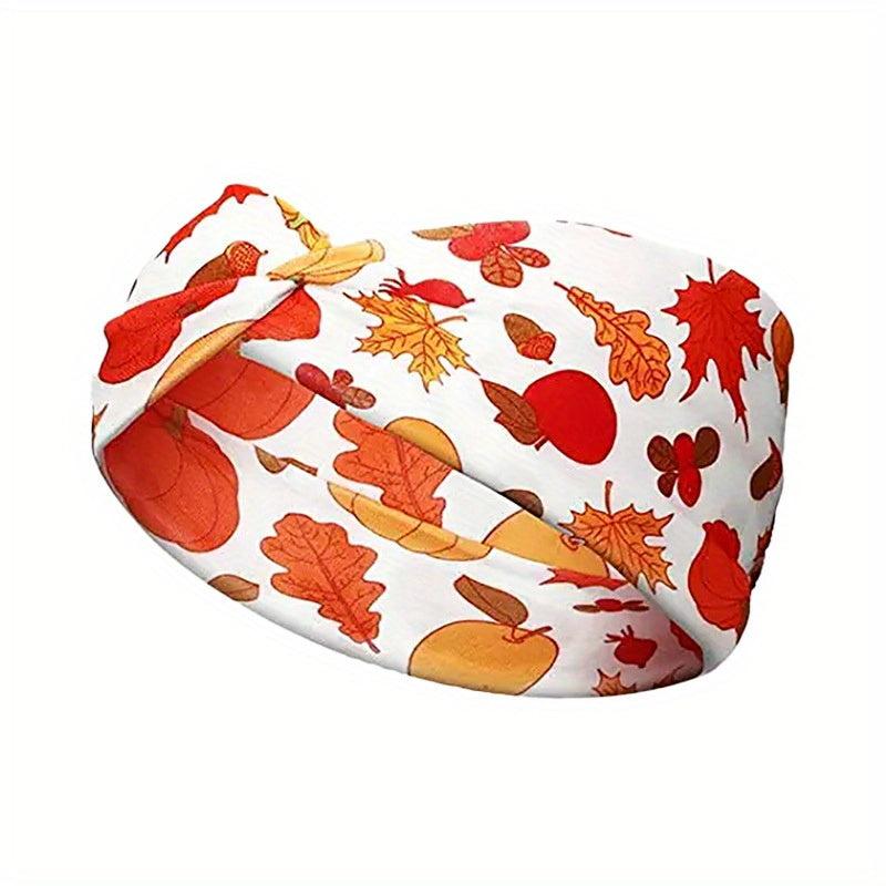 Maple Leaf Pattern Headband Sweat Absorbing for Yoga Running Exercise