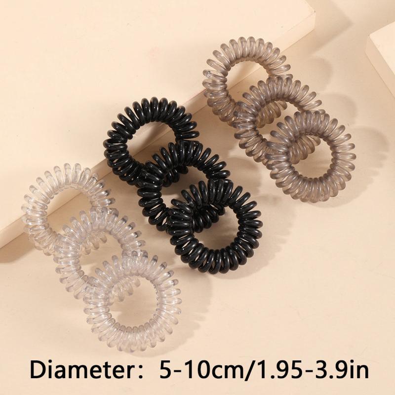 9pcs Spiral Hair Ties for Thick Hair, No Crease, All Hair Types
