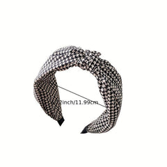 Houndstooth Knot Hair Hoop Paisley Print Wide Headband