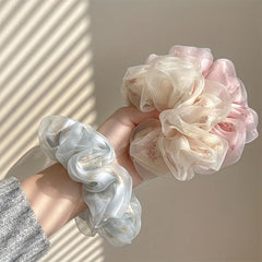 Set of 6 2-Tier Yarn Scrunchies for Women's Hair