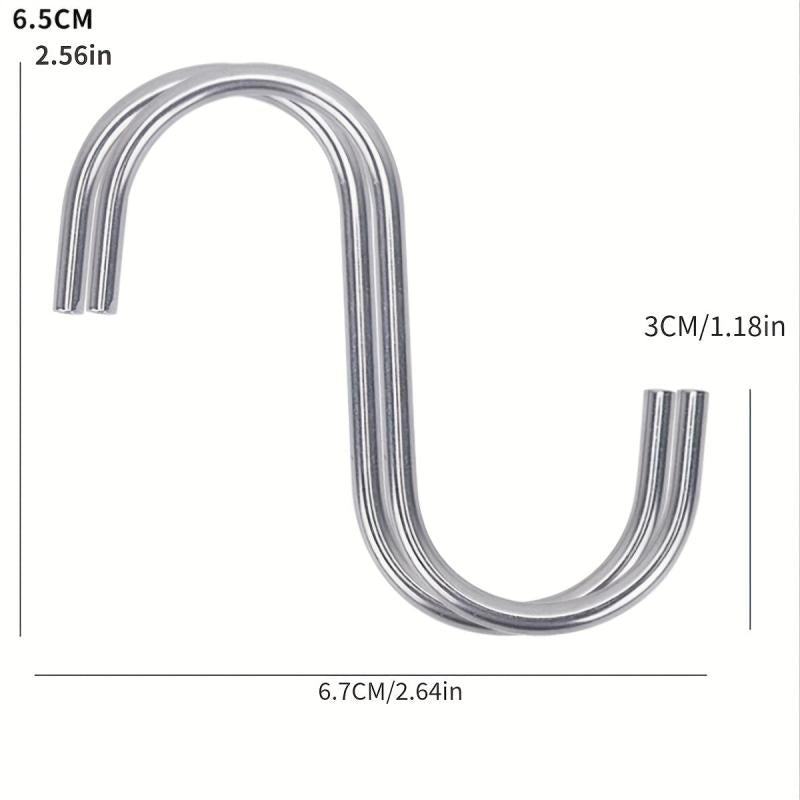 10pcs Stainless Steel Kitchen Storage Hooks Hangers
