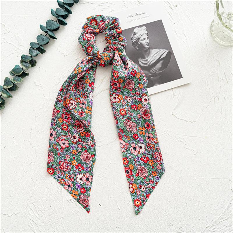 Boho Print Hair Scarf Scrunchies Chiffon Hair Ties Pack