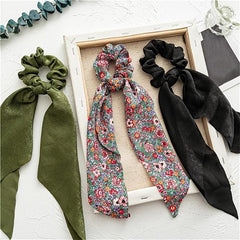 Boho Print Hair Scarf Scrunchies Chiffon Hair Ties Pack