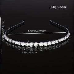 Rhinestone Decor Headband Metal Head Hoop Skinny Hair Band Glitter Headdress