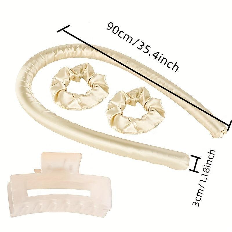 Foam Hair Rollers Set with Silk Headband for Heatless Curls Overnight