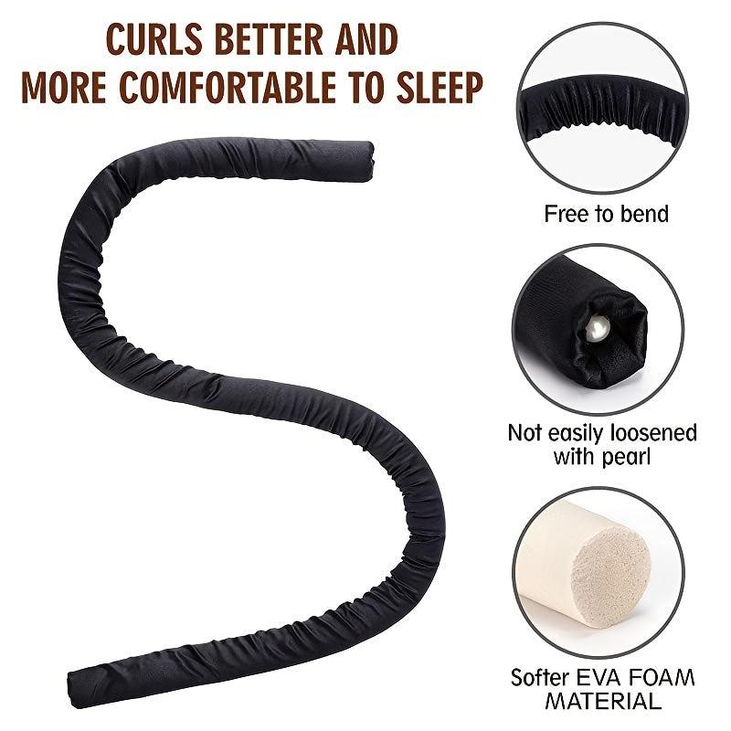 Foam Hair Rollers Set with Silk Headband for Heatless Curls Overnight