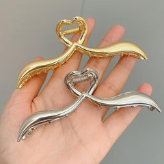 Alloy Love Heart Hair Claw Clip for Thick Hair Accessories
