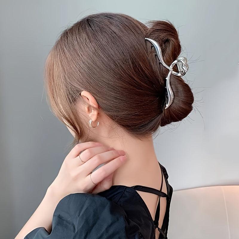 Alloy Love Heart Hair Claw Clip for Thick Hair Accessories