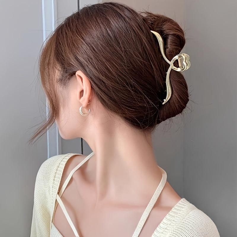 Alloy Love Heart Hair Claw Clip for Thick Hair Accessories