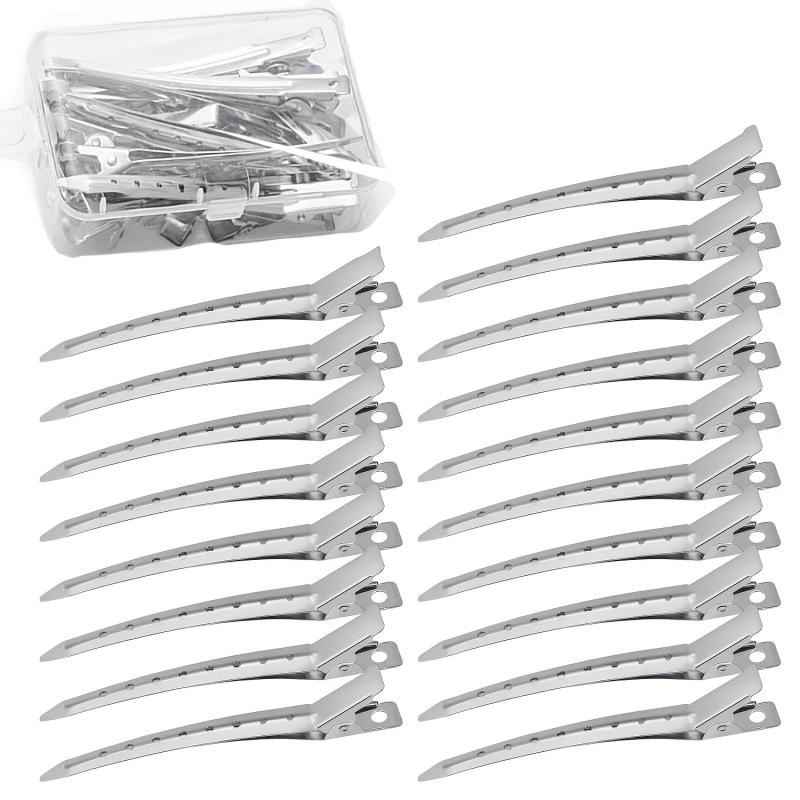 10pcs Silvery Metal Hair Clips for Styling, Salon Tool