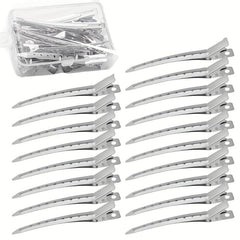 10pcs Silvery Metal Hair Clips for Styling, Salon Tool