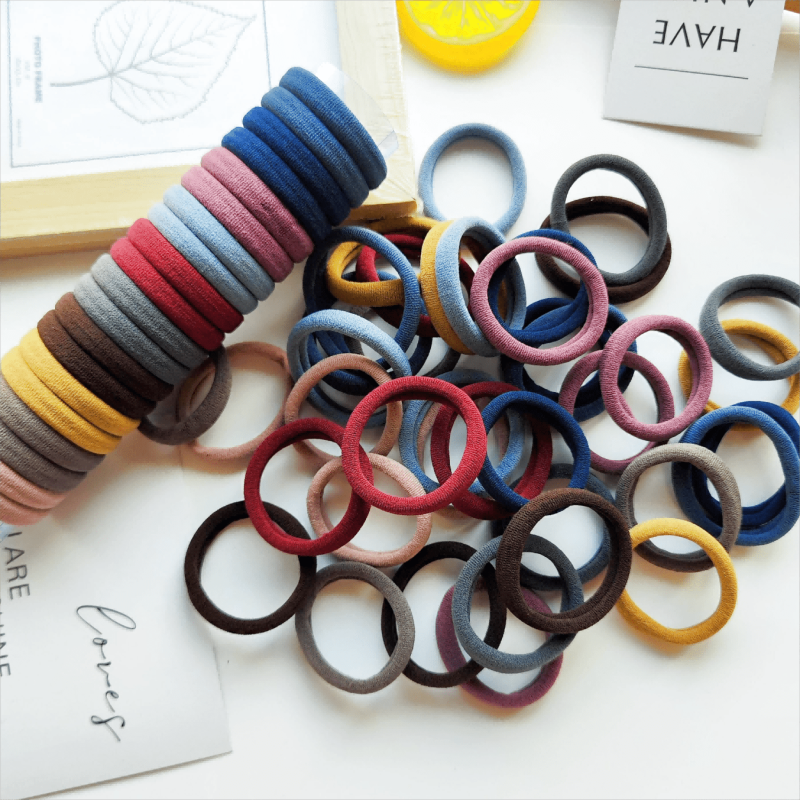 40 PCS Colorful Hair Ties for Women - Seamless Hair Accessories
