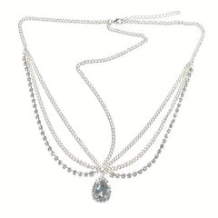 Crystal Rhinestone Water Drop Forehead Chain Headdress