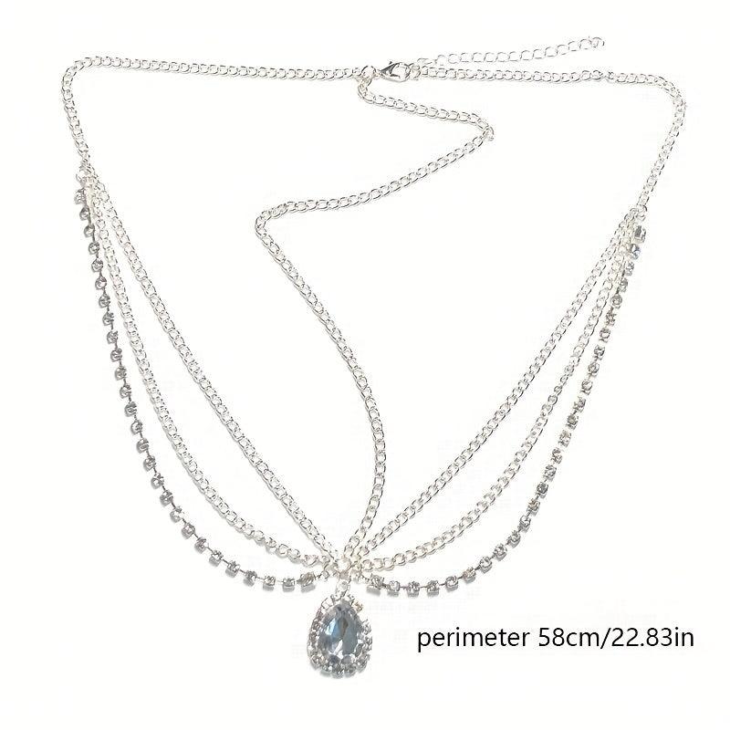 Crystal Rhinestone Water Drop Forehead Chain Headdress
