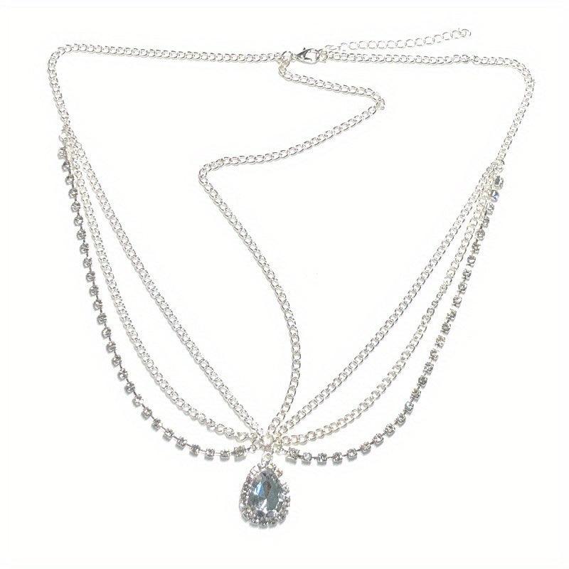 Crystal Rhinestone Water Drop Forehead Chain Headdress