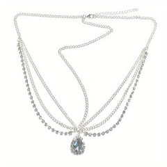 Crystal Rhinestone Water Drop Forehead Chain Headdress