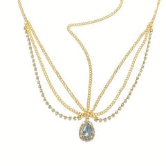 Crystal Rhinestone Water Drop Forehead Chain Headdress