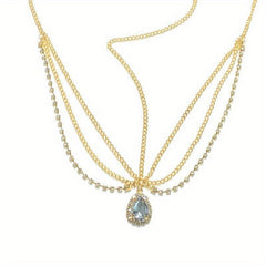 Crystal Rhinestone Water Drop Forehead Chain Headdress
