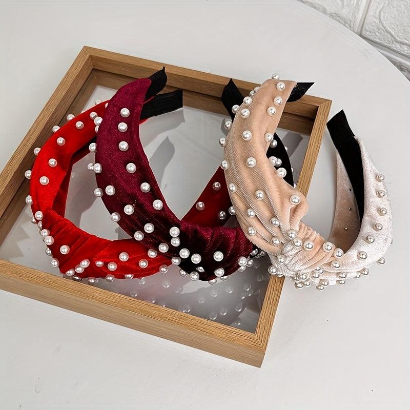 Vintage Faux Pearl Headband for Women