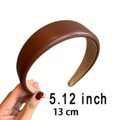 Retro PU Leather Hair Hoop for Wash Face Spa Makeup