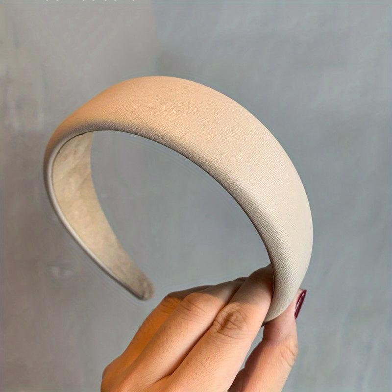Retro PU Leather Hair Hoop for Wash Face Spa Makeup