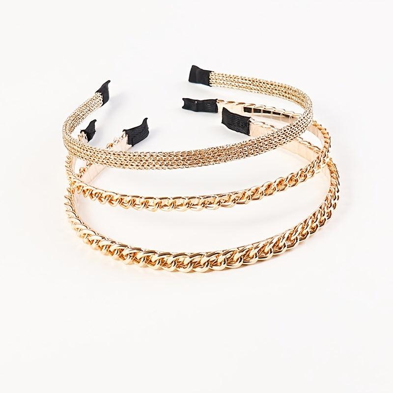 Golden Thin Hairbands Head Bands for Women
