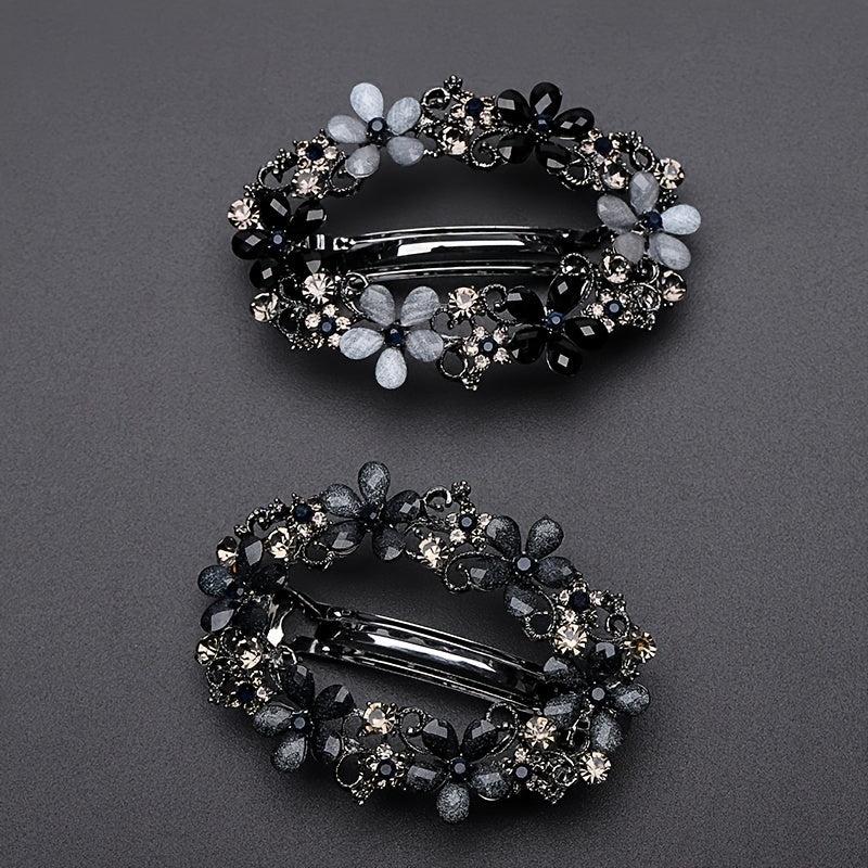 Vintage Hollowed Flower Rhinestone Hairpin Hairclip Hair Accessories
