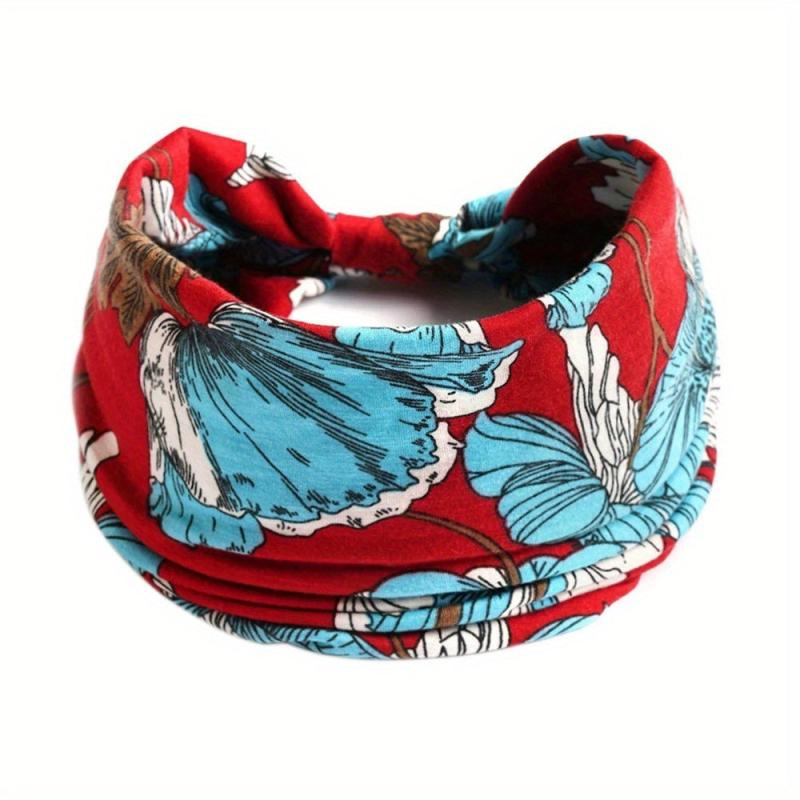 Boho Pattern Headband Elastic Wide Brim Hair Band